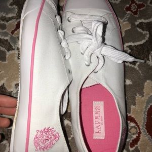 Ralph Lauren White and Pink Sneakers